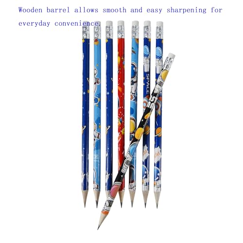 72PCS Wooden cased Pencils for Kids with Erasers, Wood Pencils for School,Drawing,Gift (72PCS) (Outerspace, 72) - style: Outerspace