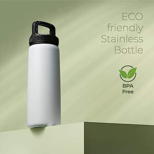 SipX™ 25 oz Insulated Water Bottle with 3 Lids – Leakproof Stainless Steel, Triple Insulated – Cold 24 Hours/Hot 12 Hours – Durable Bottle for School, Gym, Travel – Blue - color: Blue, size: 25 Ounces