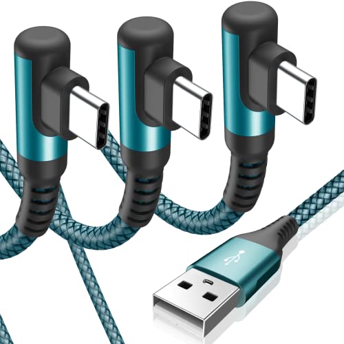 sweguard USB C Cable Right Angle [3Pack, 10FT+6.6FT+3.3FT], 3.1A Fast Charger Cable Nylon Braided Cord for iPhone 17 16 15 Pro Max Plus iPhone Air, Samsung Galaxy S26 S25 S24 S23 S22 Note 20 10,Moto - color: green, size: 3.3ft+6.6ft+10ft