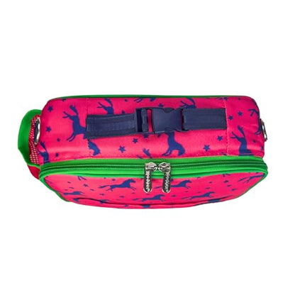 Yumbox Kids Insulated Lunch Bag with Bottle Holder, Horses Print | Holds Lunch Box & Water Bottle | 3 Ways to Carry | Interior Zipper Pocket | Insulated EVA Lining | Wipe-Clean Fabric - color: Horses