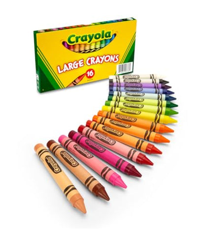 Binney & Smith Crayola(R) Large Crayon Set, Lift-Lid Box, Assorted Colors, Box Of 16
