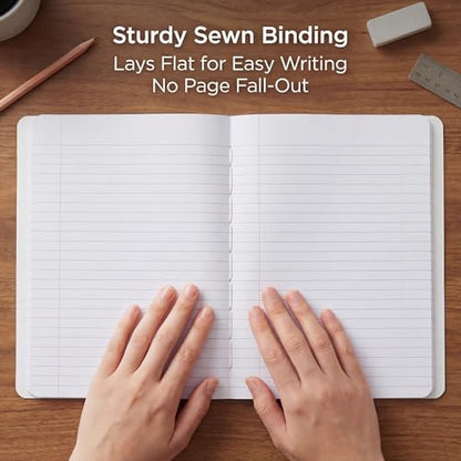 Composition Notebook, 80 Sheets / 160 Pages, 9.34 x 7.12 Inch, Ruled Paper, Durable Composite Cover Notebook for School, College & Office- Pack of 6 - size: Pack of 6