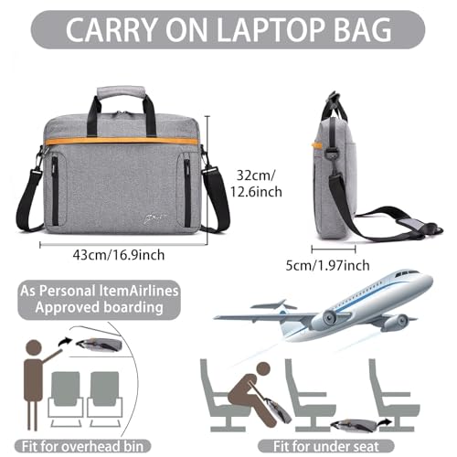 BESMART Waterproof RFID Laptop Bag fits 15.6 Inch Computer, Shoulder Business Briefcase Bag Crossbody Messenger Bags for Men - color: Grey