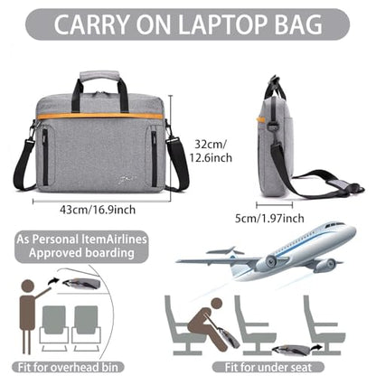 BESMART Waterproof RFID Laptop Bag fits 15.6 Inch Computer, Shoulder Business Briefcase Bag Crossbody Messenger Bags for Men - color: Grey