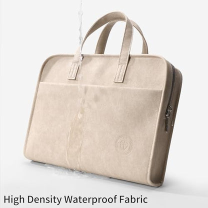 Protective Sleeve Case Bag Compatible with MacBook Pro 16 Inch, 15.6 inch, HP, Dell, Acer Aspire, Asus Notebook, Computer Bag with Shoulder Strap,Pocket,Handle, Khaki - color: Khaki, size: 15-16