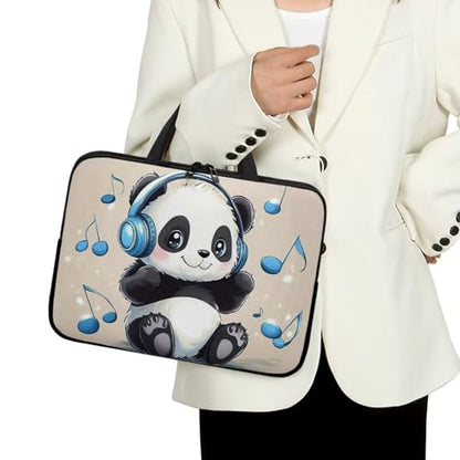 Cute Panda 13 Inch Laptop Sleeve for Women Protective Laptop Tote Bag Cover Compatible with Tablet Notebook Reader Water Resistant Computer Carrying Case with Handle - color: Cute Panda, size: 13inch