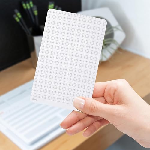 Notsu Graph Grid Small Desk Notepad 2 Pack | Minimalist Graphing Memo Note Pads | Premium Thick 120gsm Paper, 50 Double Sided Pad Sheets, 3.9" x 6.3" - size: 3.9" x 6.3", style: Graph Paper