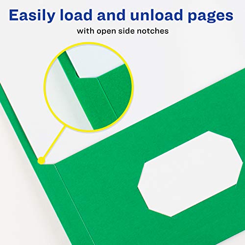 Avery Two Pocket Folders, Holds up to 40 Sheets, Business Card Slot, Case Pack of 125 Green Folders (47987) - style: 125 folders