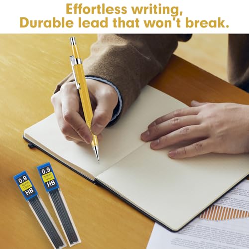 8 PCS Metal Mechanical Pencil,Durable 0.9mm Drafting Pencil,Comes With 8 PCS of 9 mm lead pencil refills, Pencils Mechanical For Writing,Drawing & Gifting