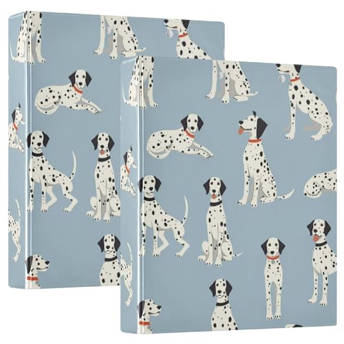 Dalmatian Dog Round Ring Binders 1.5 Inch 3 Ring Binder with Clipboard Holds 200 Sheets Office Home School - color: Multicolored 5