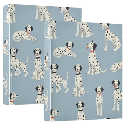 Dalmatian Dog Round Ring Binders 1.5 Inch 3 Ring Binder with Clipboard Holds 200 Sheets Office Home School - color: Multicolored 5
