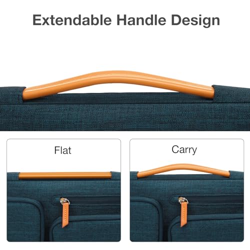 MOSISO 12.9 inch Tablet Sleeve Case for iPad Pro 13 M4 & iPad Air 13 M3 M2, iPad Pro 12.9 M2 M1 6/5th with Magic Keyboard&Smart Keyboard Folio, Side Open Carrying Bag with 4 Zipper Pockets, Teal Green - color: Teal Green, size: 12.9 inch