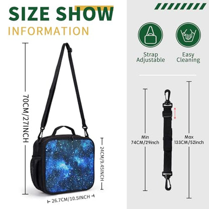 Galaxy Lunch Box for Boys Girls Kids Insulated Lunch Bag Blue Starry Sky Lunchbox Universe Space Reusable Lunch Cooler Tote Bags Thermal Lunch Pail for School Picnic Travel - color: Galaxy
