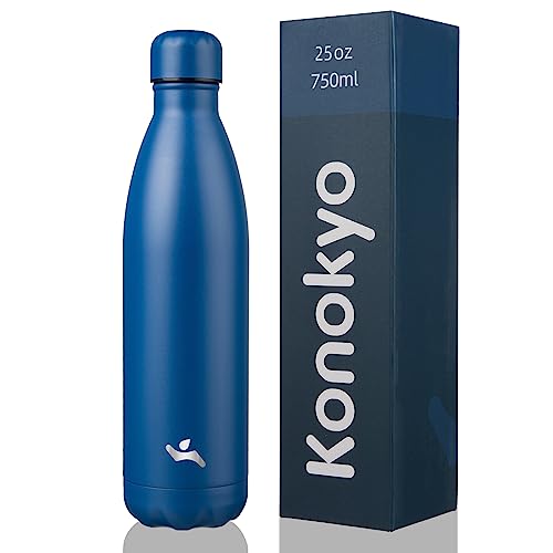 Konokyo Insulated Water Bottles,25 oz Double Wall Stainless Steel Vacumm Metal Flask for Sports Travel,Blue - color: Blue, size: 25 Ounces