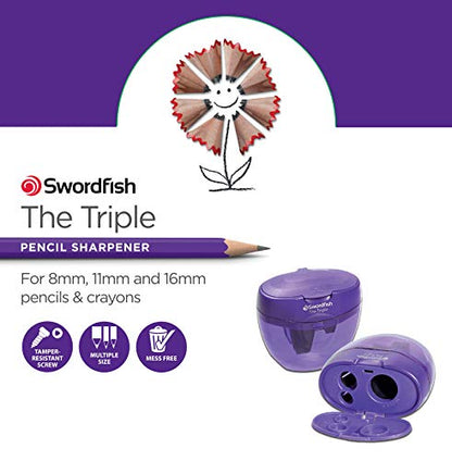 Swordfish 'The Triple' 3 Hole Canister Pencil Sharpener (Pack of 10) Ref: 40228 - size: pack of 10