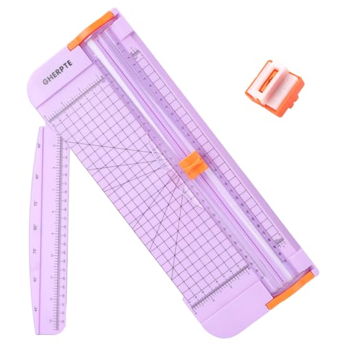 A4 Paper Cutter -12 Inch Paper Trimmer with 2pcs Replacement Blades with Safeguard Side Rulerfor Cut Gift Card,Coupon,Label, Cardstock,Photo - color: Purple