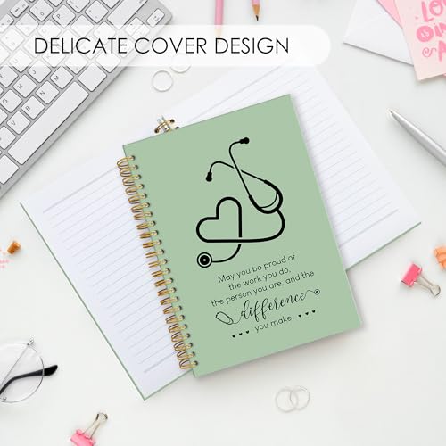 Fewgb Sage Green Nurse Spiral Notebook Gifts, RN Appreciation Thank You Gifts for Nurses Week Hardcover Lined Notebooks Journal for Office Work, Nursing School Student Future Nurse Notebook A5 5.5x8.3 - color: nurse-green