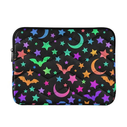 Bright Bats Moon and Stars Laptop Sleeve 13 inch Cute Laptop Bag 14 inch Waterproof Computer Bag for Women Laptop Accessories Computer Cover Bag for Tablet Men, A06D24018 - color: Bright Bats Moon and Stars