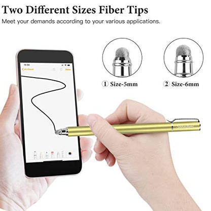StylusHome Stylus Pens for Touch Screens(6 Pcs),Sensitivity 2 in 1 Fiber Tips Capacitive Stylus with 12 Extra Replaceable Tips for iPad iPhone Tablets Samsung Galaxy All Universal Touch Screen Devices