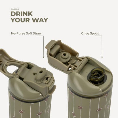 HydroJug Ease2o 14oz Kids Water Bottle with Straw & Chug Lid, Football - color: Football