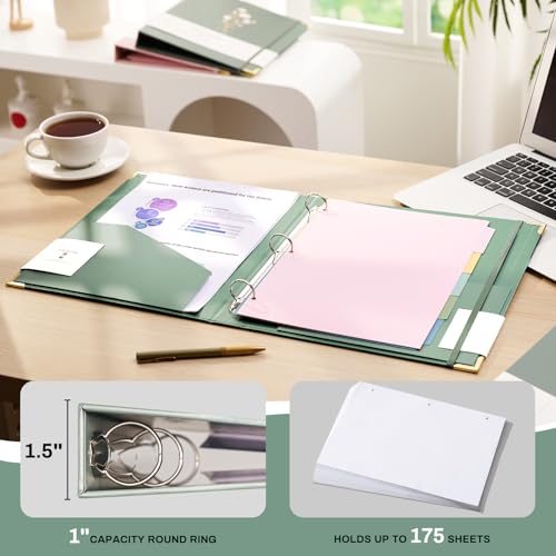 Ovesmusl Hardcover Spiral Notebooks 6.1" X 8.4" + Aesthetic 3 Ring Binder 1 Inch
