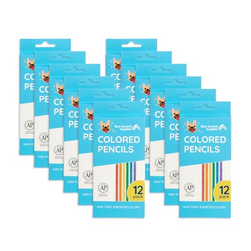 Blue Summit Supplies 144 Colored Pencils Bulk Classroom, Colored Pencil for Kids Bulk, Sharpened for Coloring, Assorted Colors, 12 Count boxes, 12 Total Boxes