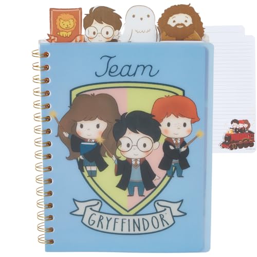 Harry Potter Hogwarts Tab Journal Notebook, Spiral Bound, 96 Lined Pages, 8 x 7 inches, Blue - style: Harry Potter