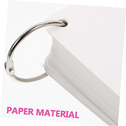 Pre Punched Hole Index Cards with Binder Ring 200pc Blank Flash Cards for Learning - size: 9.8X9.8X0.01CM