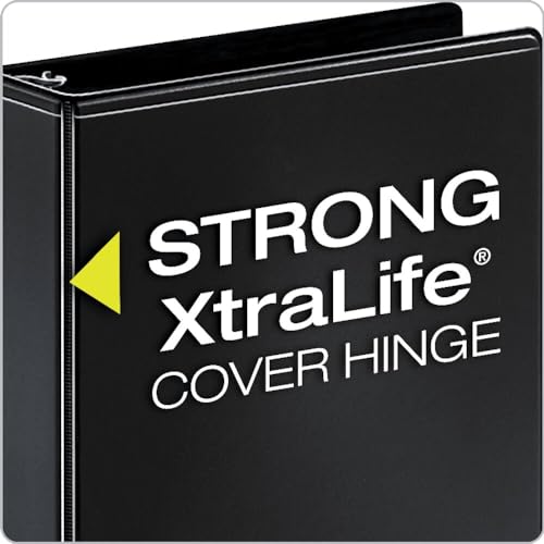 Cardinal Performer 3-Ring Binders, 3", Non-Locking Slant-D Rings, 725-Sheet Capacity, ClearVue Presentation, Non-Stick, PVC-Free, Black, 4-Pack (27601) - size: 3-Inch