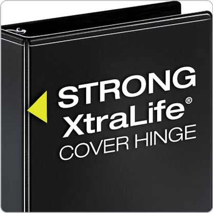 Cardinal Performer 3-Ring Binders, 3", Non-Locking Slant-D Rings, 725-Sheet Capacity, ClearVue Presentation, Non-Stick, PVC-Free, Black, 4-Pack (27601) - size: 3-Inch