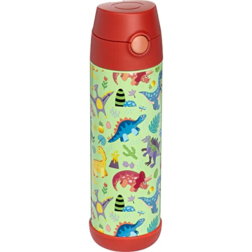 Snug Insulated Kids Water Bottle with Straw & Spout – Double-Wall Stainless Steel, Leakproof, Easy-Flip Lid – For School, Travel, Toddlers & Big Kids - Dinosaurs, 17oz - color: Dinosaurs, size: 16.9 Ounces
