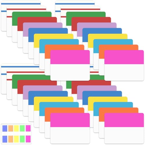 ELII 900 Pcs 2 Inch Sticky Index Tabs - Colorful Writable Book Tabs | Transparent for Notebooks,Annotating,Self Adhesive,Labels for Pages ,Repositionable,Tape Flags,File Folders,Smooth Writing - color: Vibrant, size: 900