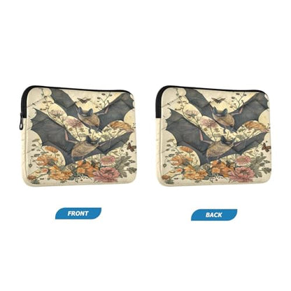 Goth Bat Flowers Laptop Sleeve 13 inch Cute Laptop Bag 14 inch Waterproof Computer Bag for Women Laptop Accessories Computer Cover Bag for Tablet Men, A06D24018 - color: Goth Bat Flowers