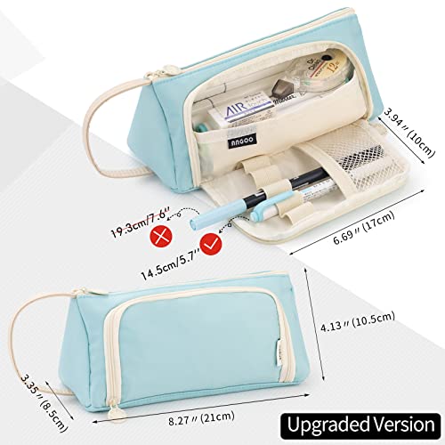 EASTHILL Big Capacity Pencil Case Pouch Pen Case Simple Stationery Bag School College Office Organizer for Teens Girls Adults Student - color: Light Blue XW