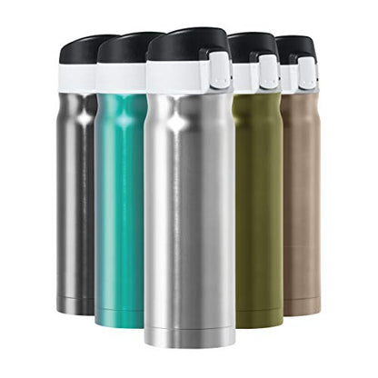 Oggi Caliber Stainless Steel Travel Water Bottle- Insulated Coffee Mug, Metal Water Bottle, Sports Bottle, Water Flask, Travel Bottles, 17oz, Stainless - color: Stainless