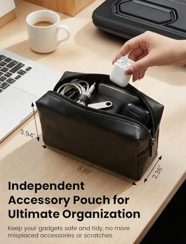 DOMISO Laptop Hard Case 15-16 inch Waterproof Shockproof Hard Shell Laptop Sleeve with Handle & Storage Pocket, Compatible with MacBook, HP, Dell, Black - color: Black, size: 15.6 inch