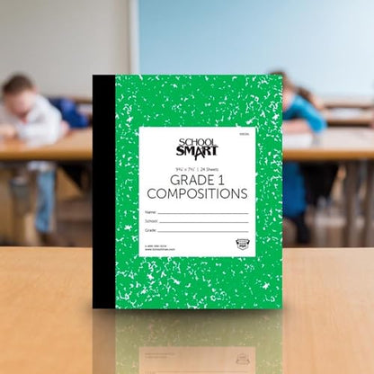 School Smart Skip-A-Line Ruled Composition Book, Grade 1, Green, 48 Pages - size: 24 Sheets/48 Pages - Grade 1