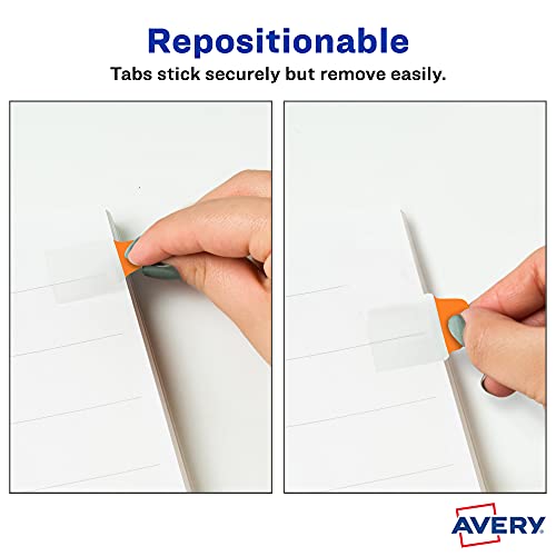 Avery Mini Ultra Tabs, 1" x 1.5", 2-Side Writable, Assorted Neon Colors, 40 Repositionable Tabs (74759)