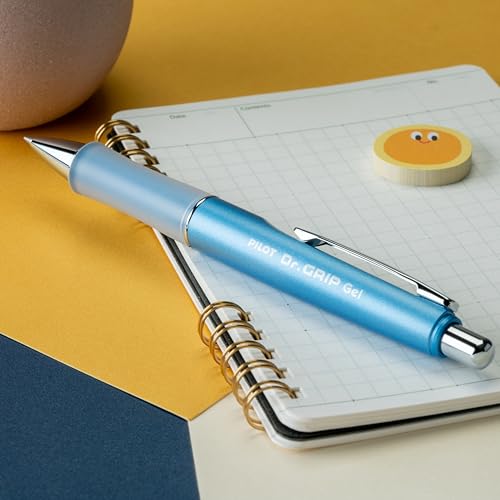 Pilot Dr. Grip Limited Gel Pen, Black Ink, Single Pen | Ideal for School, Journaling & Office Writing - color: Blue Barrel, size: 1 Count (Pack of 1)
