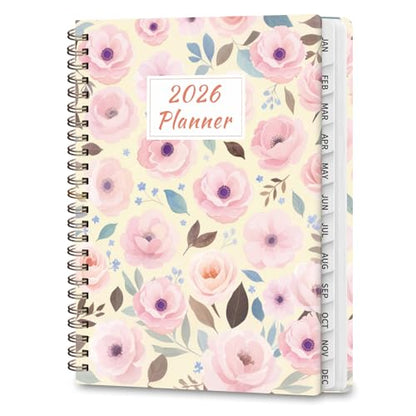 2026 Planner, Weekly and Monthly Calendar Planner Agenda, Jan 2026 - Dec 2026, Planning Academic Book, Office Desk Accessories and School Supplies - A5 (6.3'' x 8.5'') - color: C-Blush Blooms
