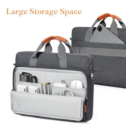 bagasin 17 17.3 18 inch Laptop Bag Carrying Case | Water-Repellent Fabric Computer PC Shoulder Briefcase, Lightweight Toploader, Business Casual or School - color: Grey, size: 17.3