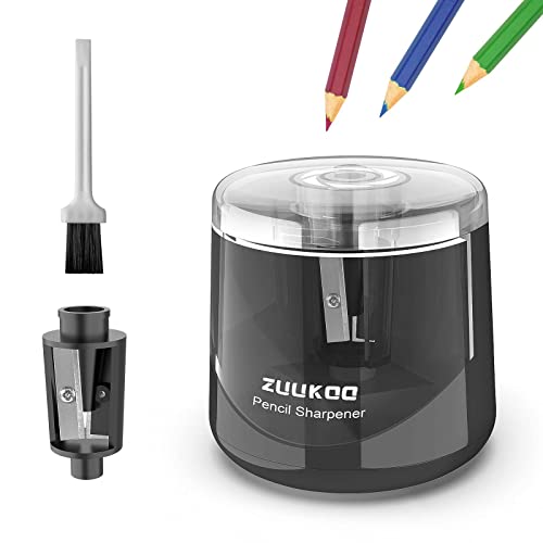 Electric Pencil Sharpeners, Battery Powered for Colored Pencils, High-Speed Operated Automatic & Manual Pencil Sharpener for Kids, Home School (Black) - color: Black3
