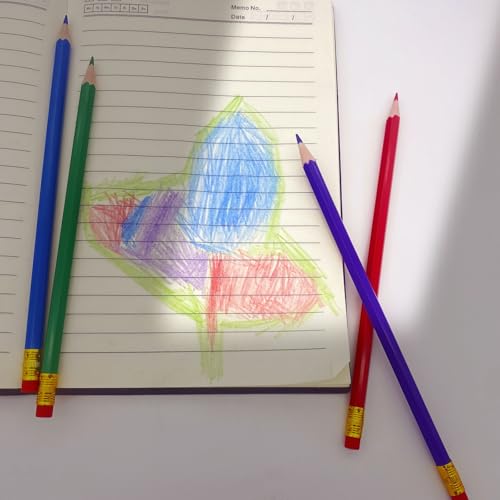 24 Pcs Erasable Checking Pencils, Pre-Sharpened, for Marking, Coloring, Tests, Grading, Office, (Purple) - color: Purple