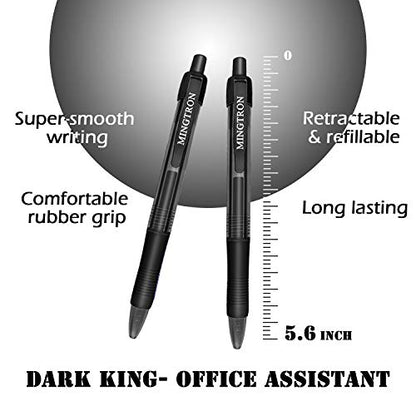 30 Pack Black Fine Point Gel Pens, No Smudge, Retractable, 0.5MM, Black Ink - color: black