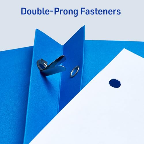 Avery Two Pocket Folders with 3 Prong Fasteners, Holds 70 Sheets, 25 Blue Folders (47976) - color: Light Blue