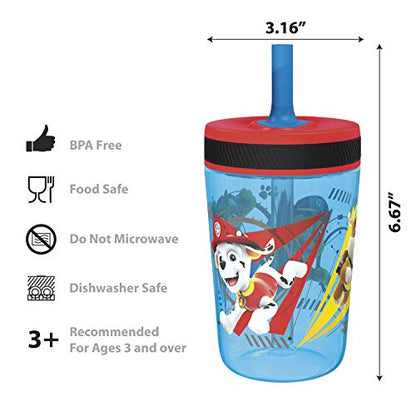 Zak Designs PAW Patrol Kelso Tumbler Set, Leak-Proof Screw-On Lid with Straw, Bundle for Kids Includes Plastic and Stainless Steel Cups with Additional Sipper (Paw Patrol- 3pc) - color: Paw Patrol, size: 3 Piece Set (Pack of 1)