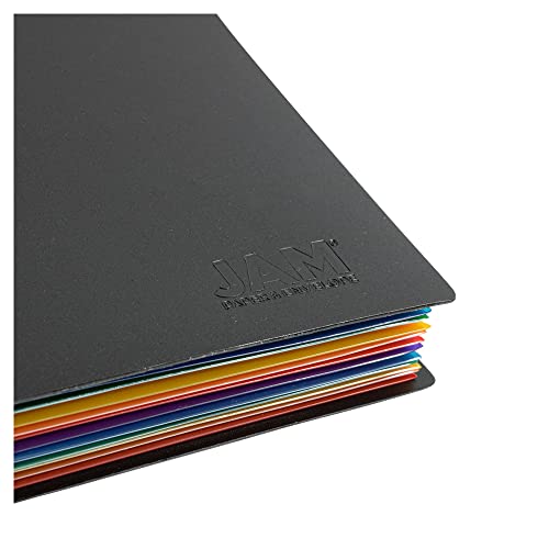 JAM PAPER 다양한 파일이 있는 아코디언 폴더 - 12포켓 플라스틱 확장 파일 - 레터 사이즈 - 22.9 x 33cm(9 x 13인치) - 블랙 - 개별 판매 - color: 블랙 & 멀티 컬러, size: Letter Size