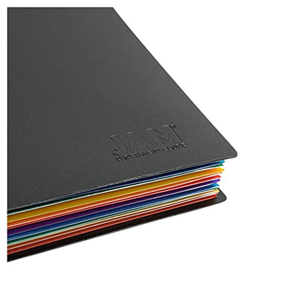 JAM PAPER 다양한 파일이 있는 아코디언 폴더 - 12포켓 플라스틱 확장 파일 - 레터 사이즈 - 22.9 x 33cm(9 x 13인치) - 블랙 - 개별 판매 - color: 블랙 & 멀티 컬러, size: Letter Size