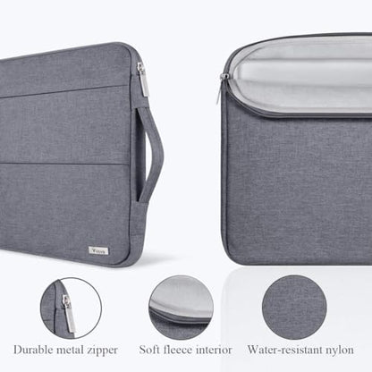 Voova 14 15 Inch Laptop Sleeve Case, Waterproof Computer Bag Cover Compatible with MacBook Air 15 M2/M3/M4 2022-2025, MacBook Pro 15, Hp chromebook 14, 14-15” Dell Lenovo Acer Asus, Grey - color: Grey, size: 14-15 Inch