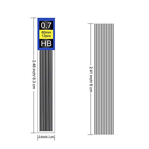 Morepack 840 Pieces Lead Refills,0.7 mm HB,Break Resistant Mechanical Pencil Refills,70 Tubes (840 Pieces) - style: 0.7 mm